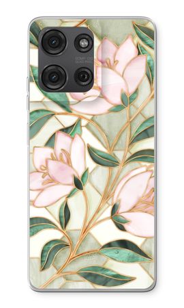 Orange stained glass flower