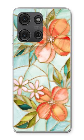 Orange stained glass flower