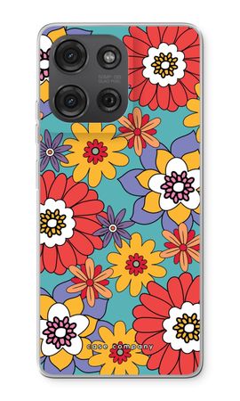 Fleurs rétro - Bleu