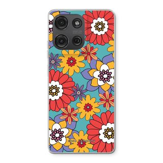 Retro Blumen - Blau