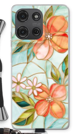 Orange stained glass flower