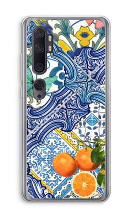 Blue tiles and oranges