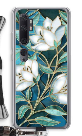 Blue stained glass flowers