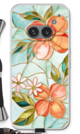 Orange stained glass flower