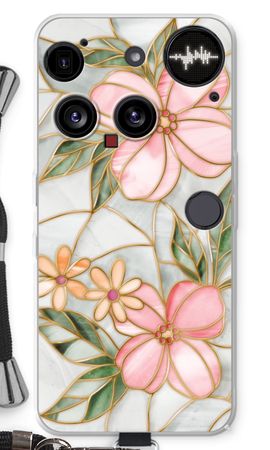 Orange stained glass flower