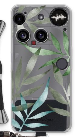 Tropical watercolor leaves