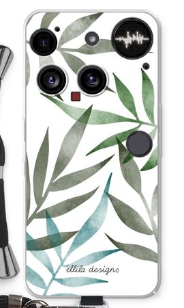 Tropical watercolor leaves