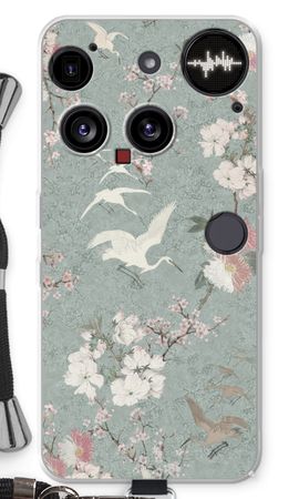 Japanese crane birds blossom