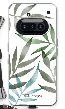 Tropical watercolor leaves