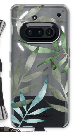 Tropical watercolor leaves