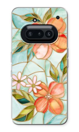 Orange stained glass flower