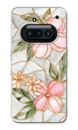 Orange stained glass flower