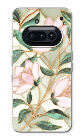 Orange stained glass flower