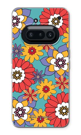 Retro bloemen - Blauw