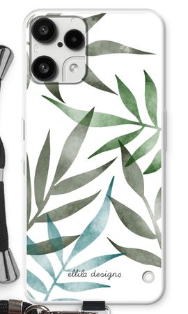 Tropical watercolor leaves