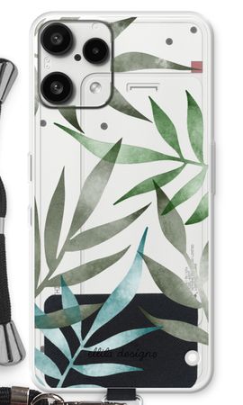 Tropical watercolor leaves
