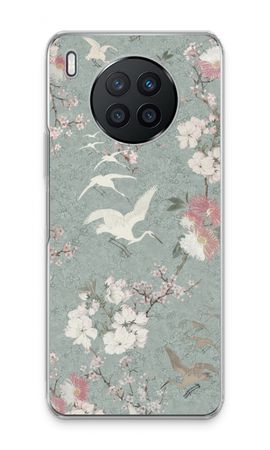 Japanese crane birds blossom