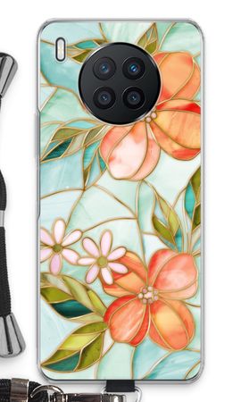 Orange stained glass flower