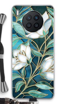 Blue stained glass flowers