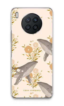 Floral Whales, Huawei Nova 8i soft hoesje