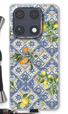 Blue tiles, lemons and oranges - small