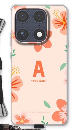 Tropical Pink Flowers Monogram