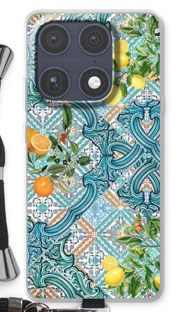 Blue tiles, lemons and oranges