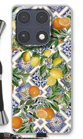 Blue tiles, lemons and oranges