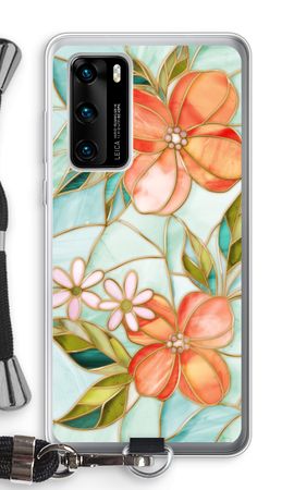 Orange stained glass flower