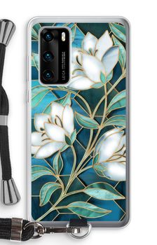 Blue stained glass flowers