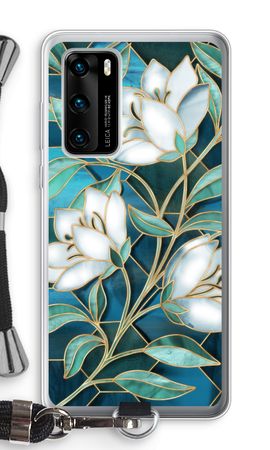 Blue stained glass flowers