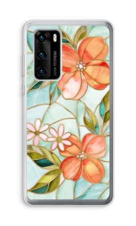 Orange stained glass flower