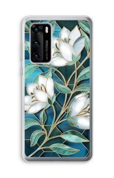 Blue stained glass flowers