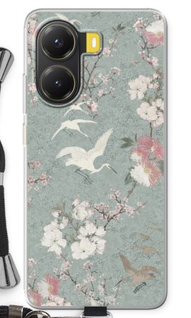 Japanese crane birds blossom