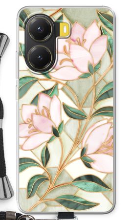 Orange stained glass flower