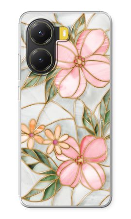 Orange stained glass flower