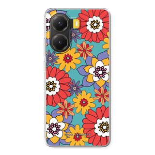Retro Blumen - Blau