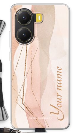 Gold Lines Namecase - Blush