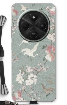 Japanese crane birds blossom