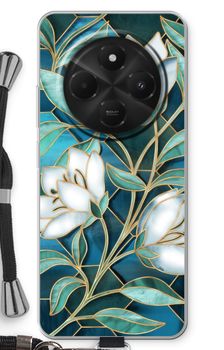 Blue stained glass flowers