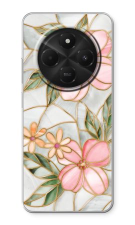 Orange stained glass flower