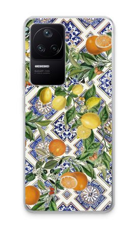 Blue tiles, lemons and oranges