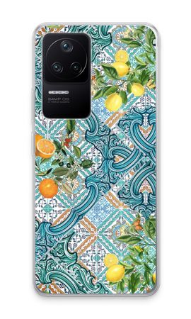 Blue tiles, lemons and oranges