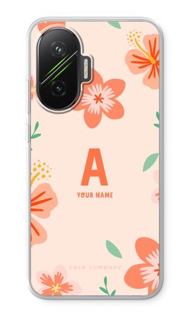 Tropical Pink Flowers Monogram