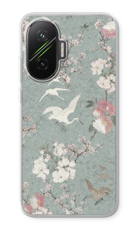 Japanese crane birds blossom