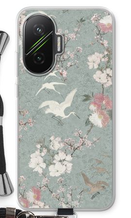 Japanese crane birds blossom