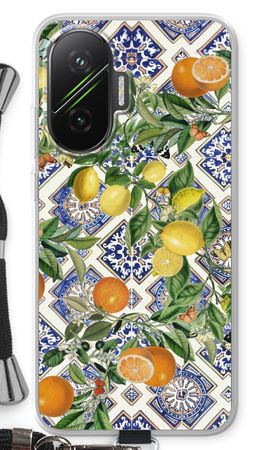 Blue tiles, lemons and oranges