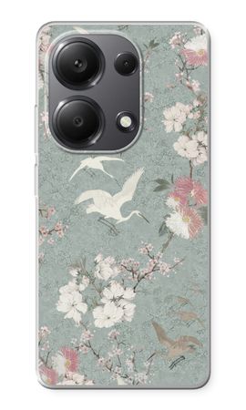 Japanese crane birds blossom