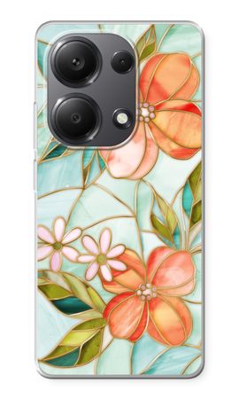 Orange stained glass flower