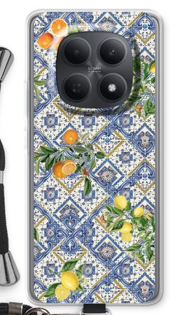 Blue tiles, lemons and oranges - small